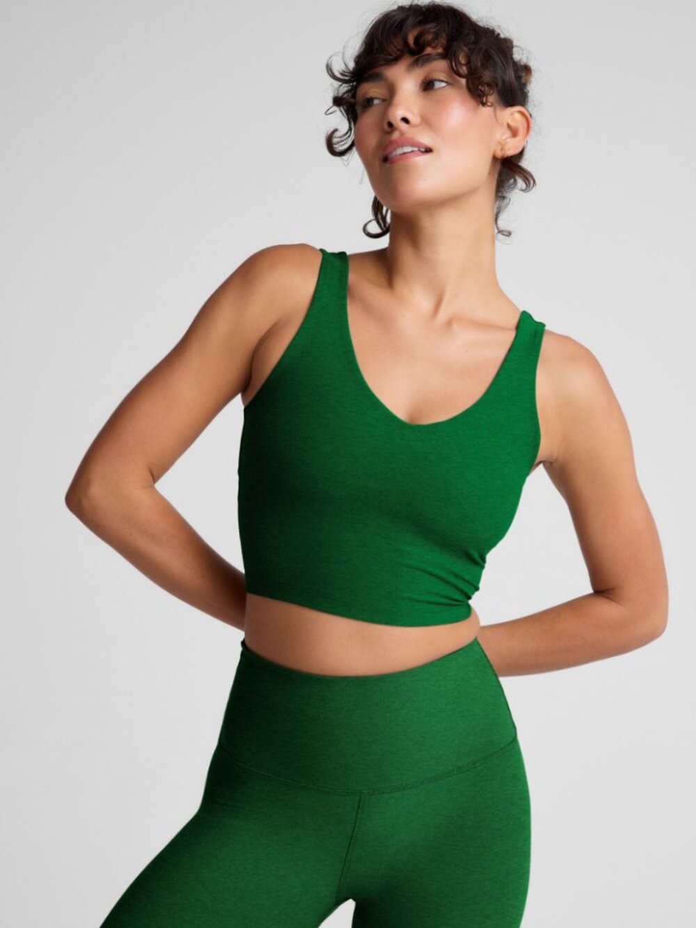 Beyond Yoga Green Spacedye Good Day Cropped Tank in XS